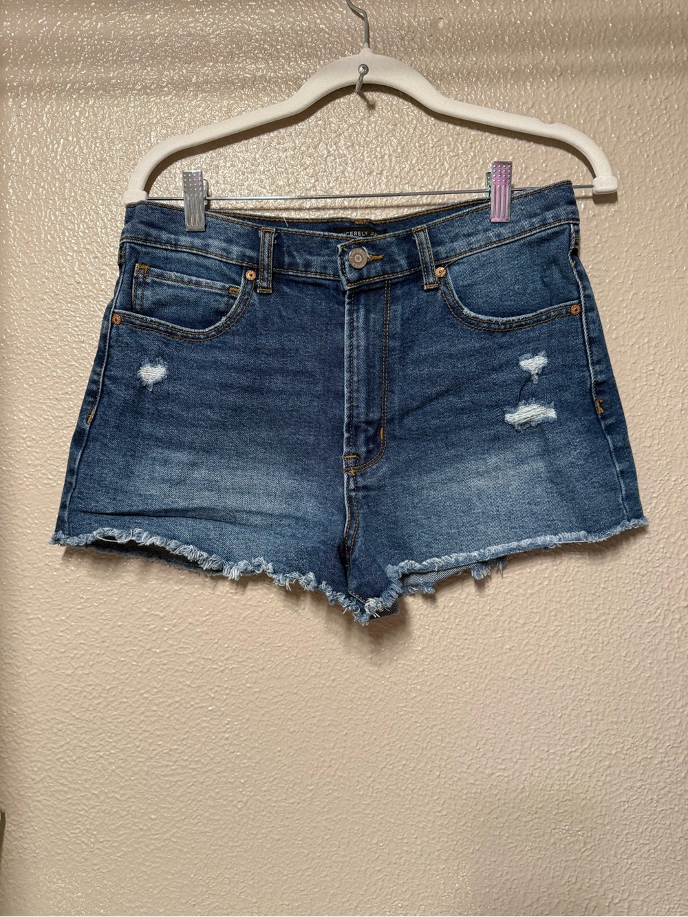 Sincerely Jules Distressed Dark Blue Denim Shorts